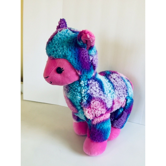 BAB  14” Plush Stuffed Lama Tie-Dyed, Rainbow Alpaca - Picture 2 of 7